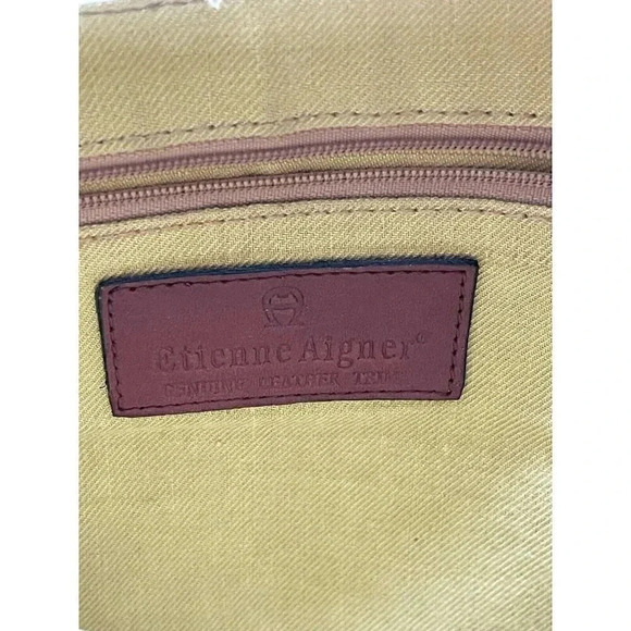 Etienne Aigner Crossbody Straw Genuine Leather Vintage Bag - Picture 7 of 10